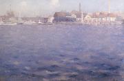 Theodore Roussel Blue Thames End of a Summer Afternoon Chelsea France oil painting artist